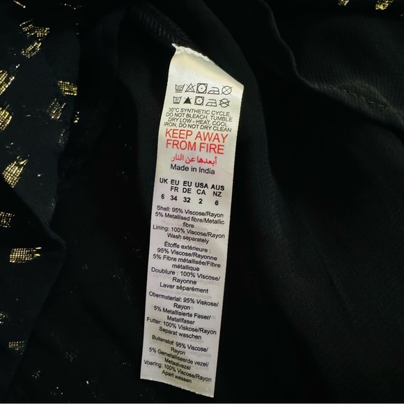 NWT | Nasty Gal | Black & Gold Spot Strappy Smock Mini Dress | Size XS - Picture 10 of 10